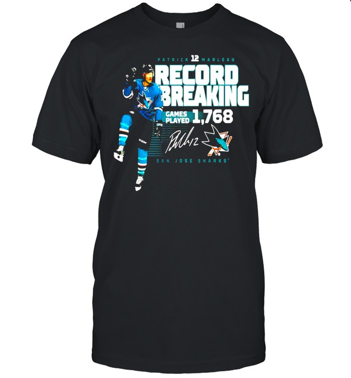 Patrick Marleau record breaking 1,768 games played San Jose Sharks shirt