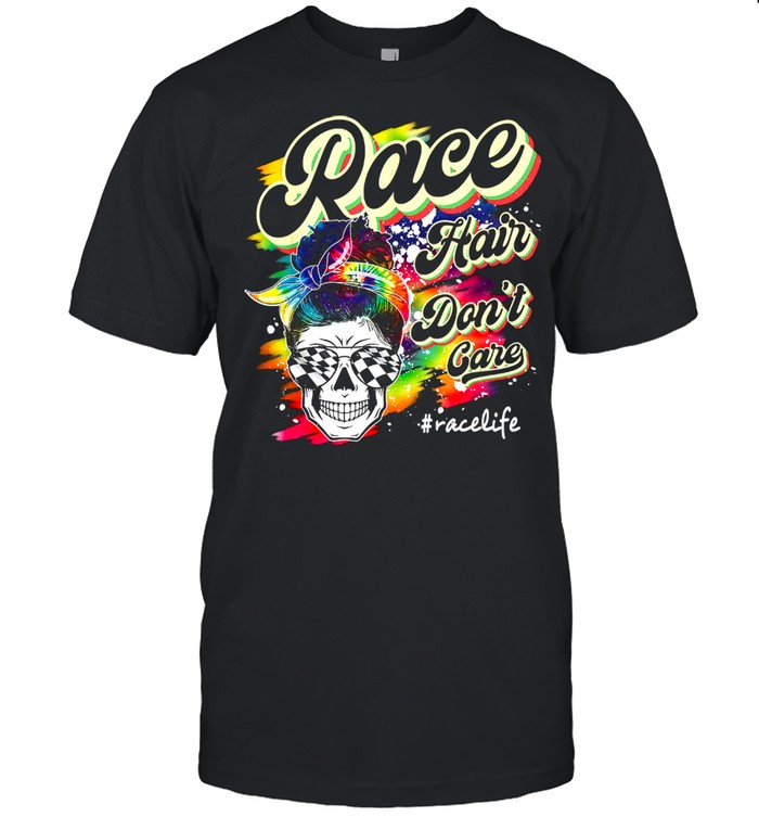 Race Hair Don't Care Messy Bun Sunglasses Mother's Day  Classic Men's T-shirt