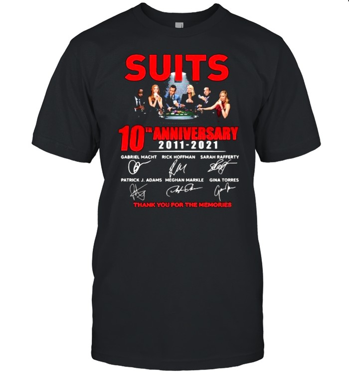 Suits 10th Anniversary 2011 2021 Thank You For The Memories Signature  Classic Men's T-shirt