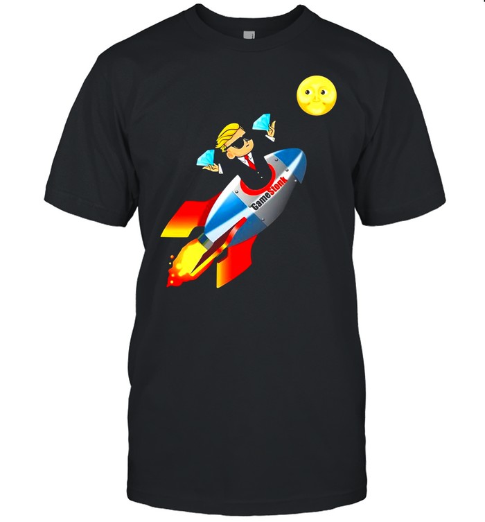 Gamestonk Wsb Rocket Ship To The Moon Gme Stock T-shirt Classic Men's T-shirt