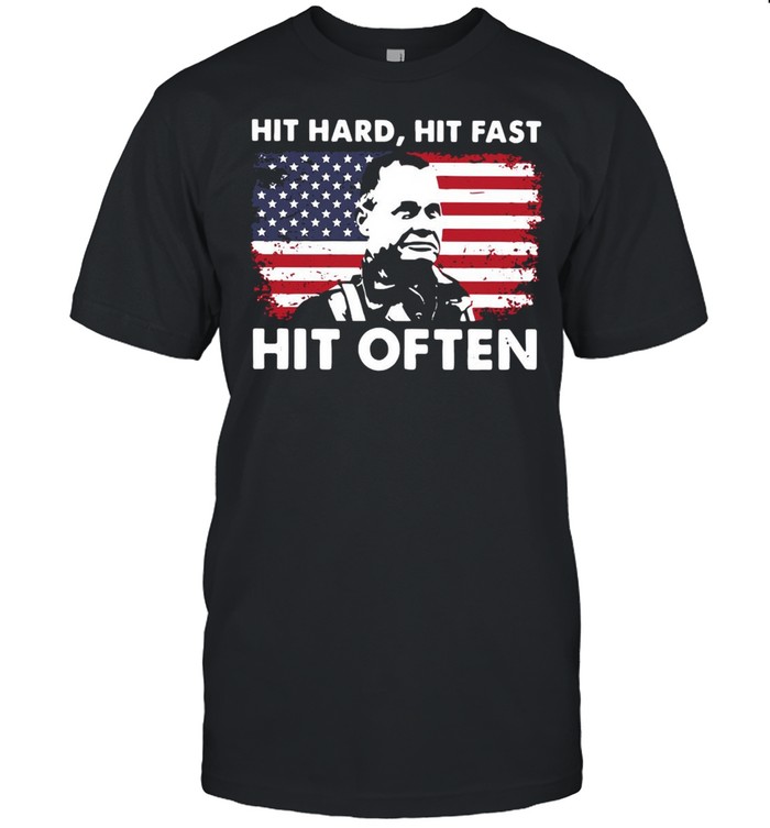Hit hard hit fast hit often American flag shirt Classic Men's T-shirt