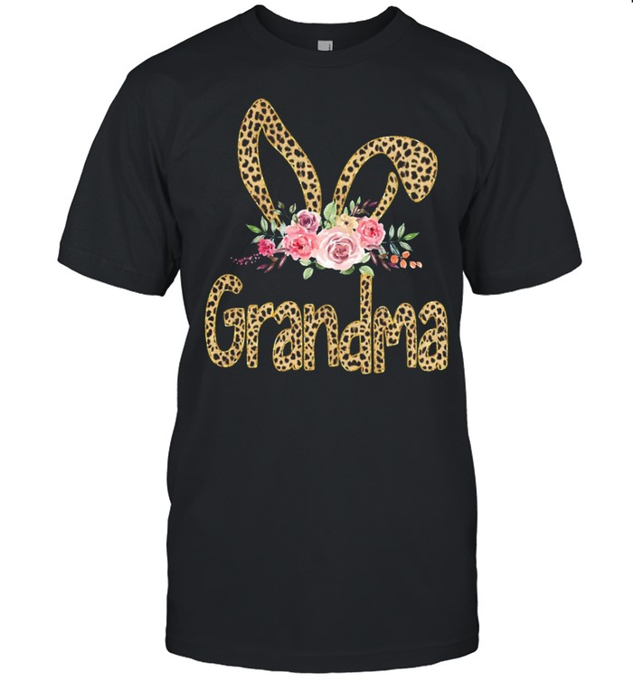 Flower Grandma Leopard Bunny shirt