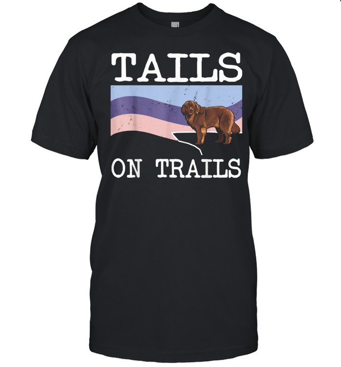 Newfoundland Tails On Trails Dog Hiking shirt Classic Men's T-shirt