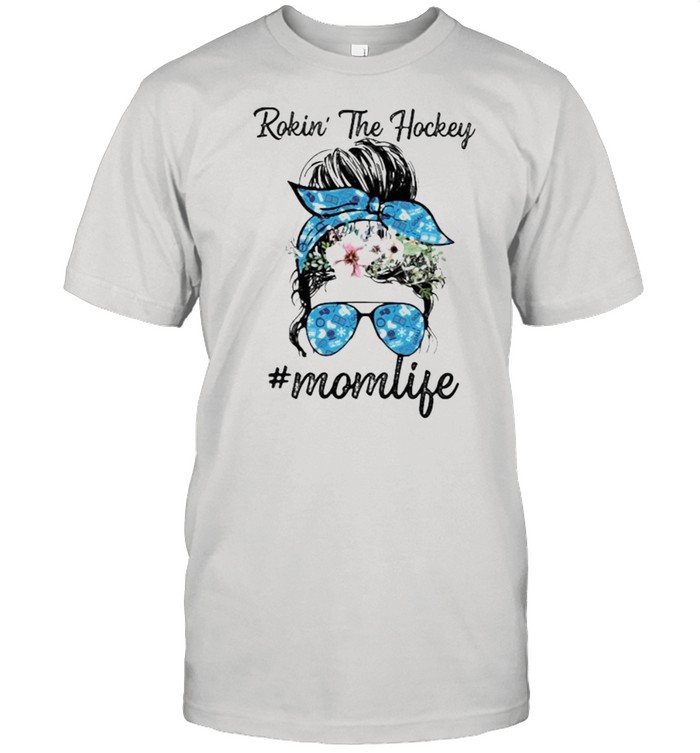 Rokin’ the hockey Mom Life Girl flower  Classic Men's T-shirt