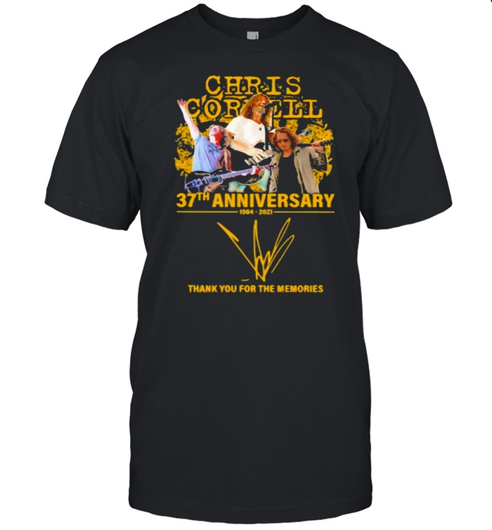 Chris Cornell 37th anniversary 1984 2021 thank you for the memories signature shirt Classic Men's T-shirt