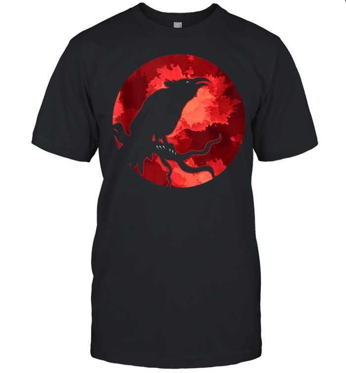 Red Moon Black Raven Creepy shirt Classic Men's T-shirt