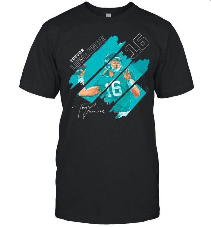 Jacksonville Football 16 Trevor Lawrence Stripes signature shirt Classic Men's T-shirt
