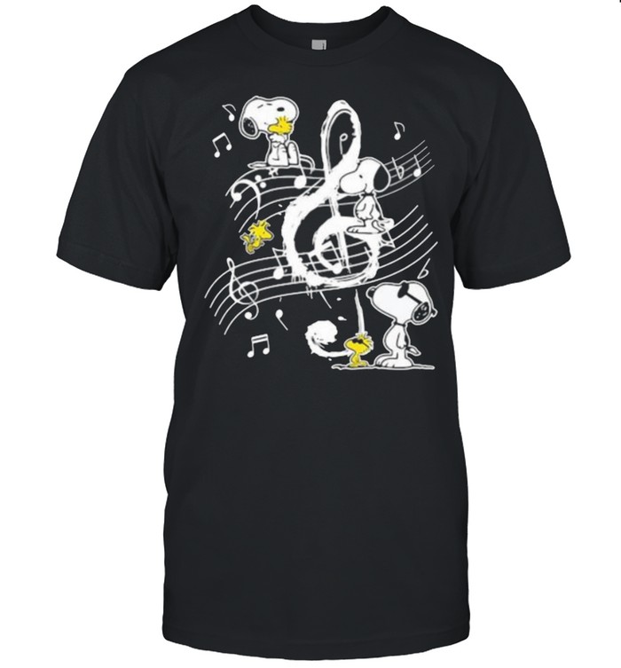 Peanuts Snoopy And Woodstock Music  Classic Men's T-shirt