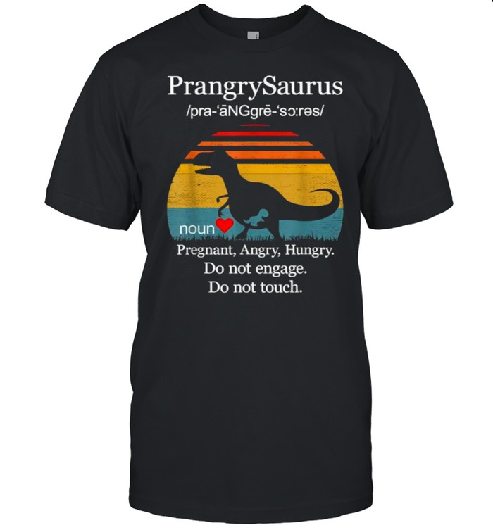 Prangrysaurus Definition Funny Dinosaur Pregnancy Vintage  Classic Men's T-shirt
