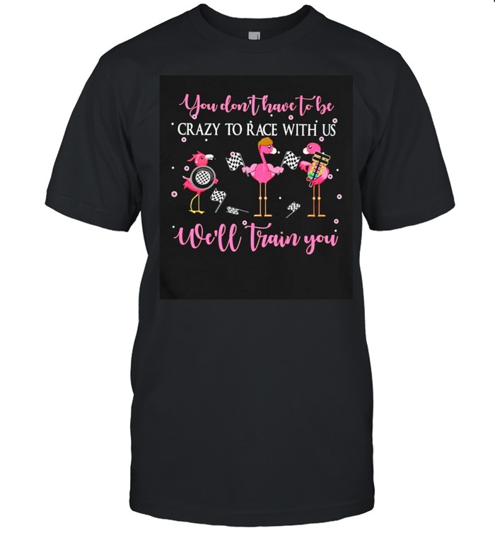 Flamingo racing you don’t have to be crazy to race with us we’ll train you shirt Classic Men's T-shirt