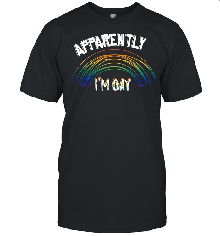 Rainbow Apparently I’m Gay T-shirt Classic Men's T-shirt