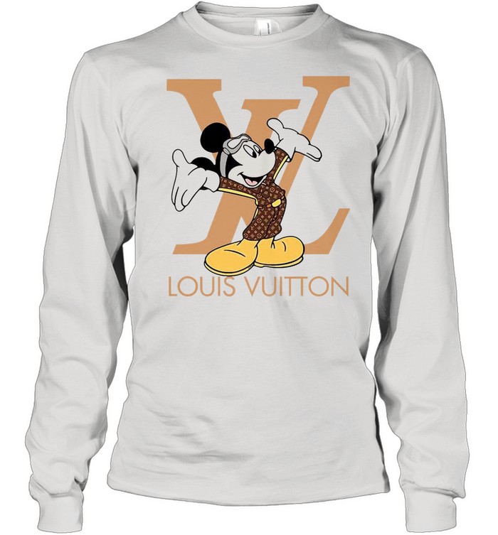 Louis Vuitton Mickey Mouse Luxury Brand Brown Color 3D TShirt