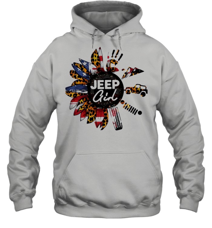 Leopard sunflower jeep girl shirt Unisex Hoodie