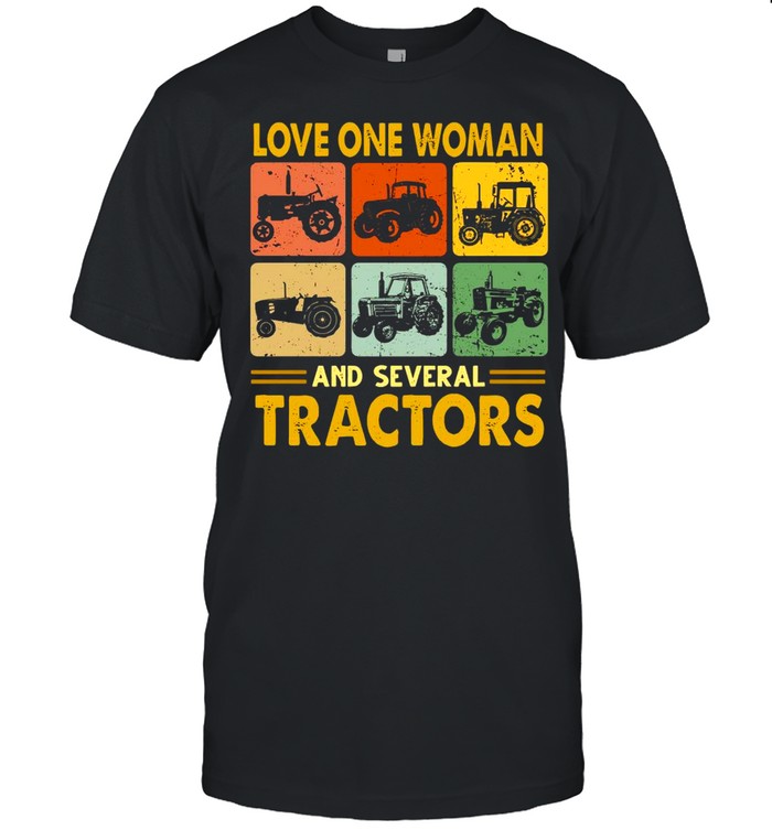 Love One Woman And Several Tractors Vintage  Classic Men's T-shirt