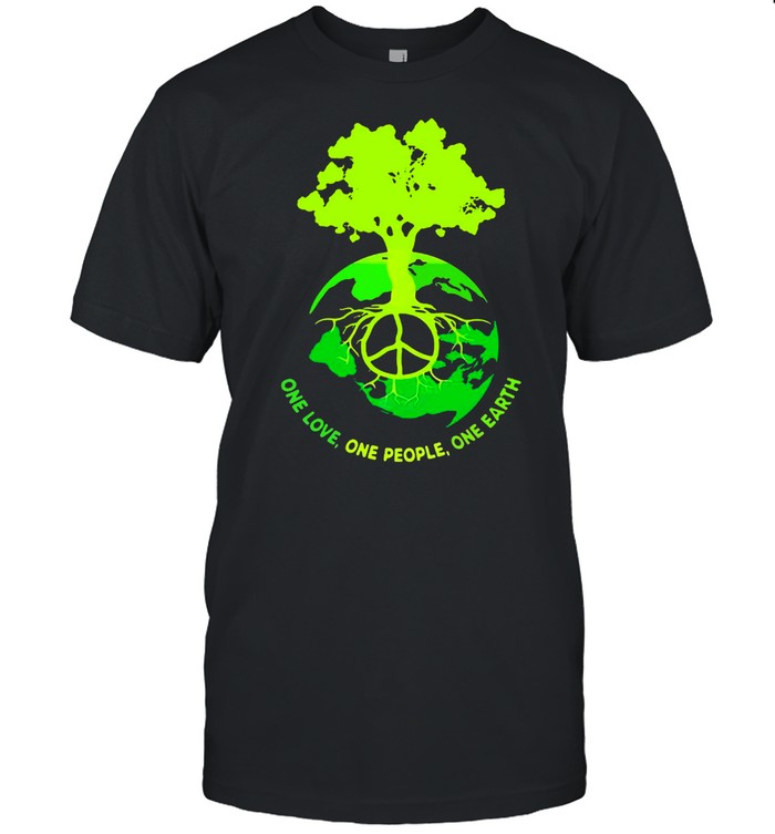 World Map Tree World Peace Environment T-shirt Classic Men's T-shirt
