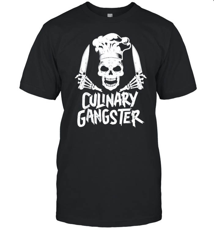 Chef Culinary Gangster Cook Skull Cooking Knife Shirt