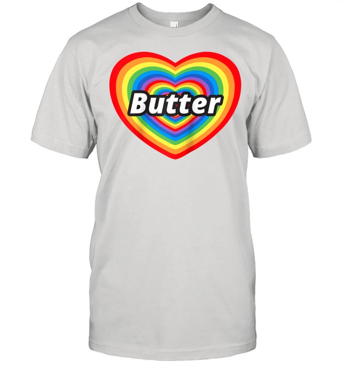 I Love Butter Butter Rainbow Heart shirt Classic Men's T-shirt