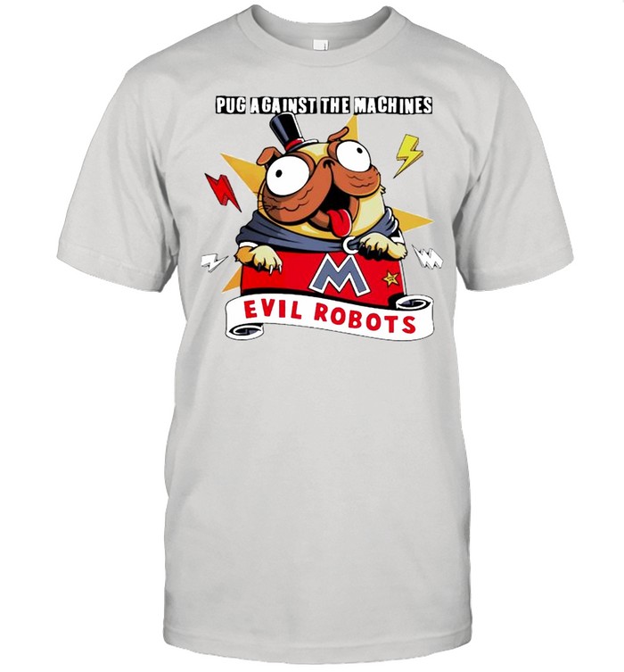 Pug against the machines evil robots shirt Classic Men's T-shirt
