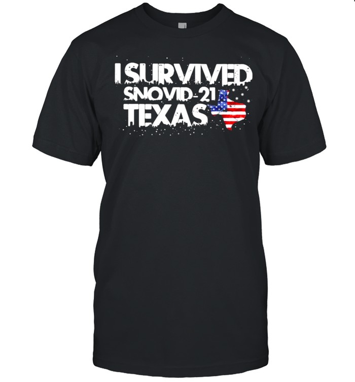 I Survived Snovid-21 Texas American Flag  Classic Men's T-shirt