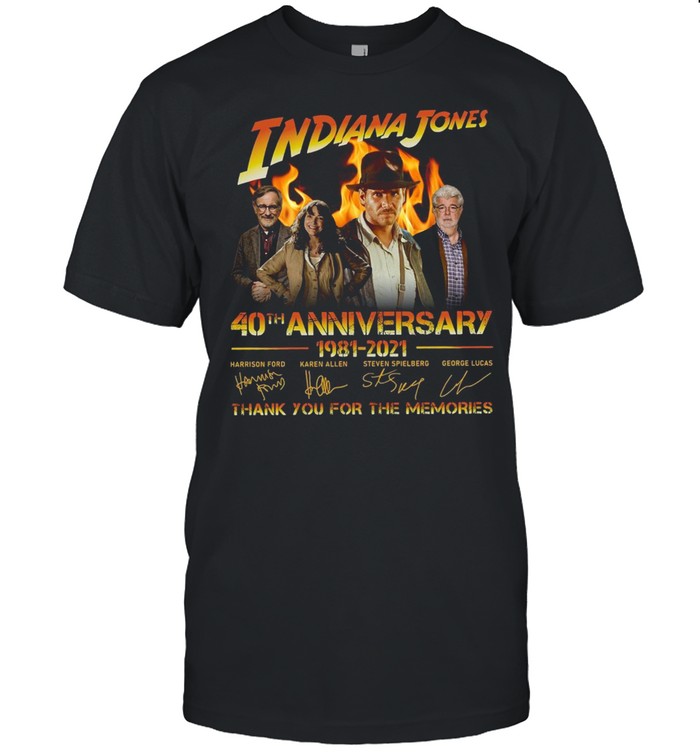 Indiana Jones 40th Anniversary 1981-2021 Signatures Thank You For The Memories  Classic Men's T-shirt