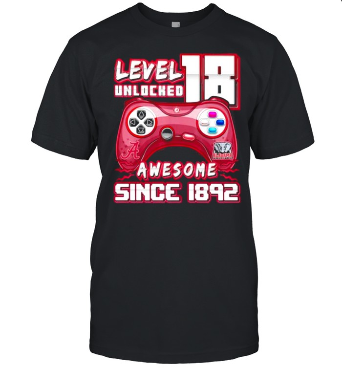 Level 18 unlocked awesome since 1892 alabama crimson video game shirt Classic Men's T-shirt