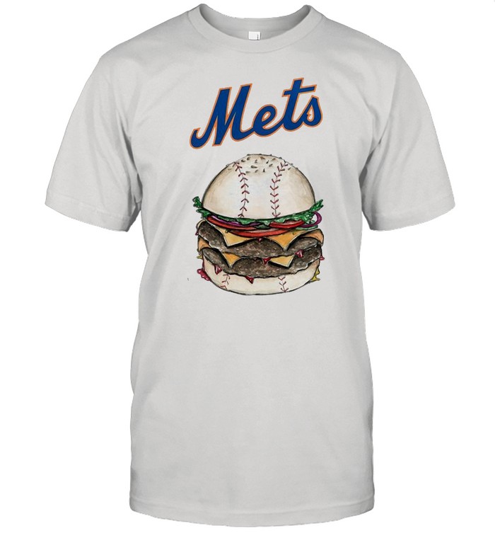 New York Mets burger baseball shirt