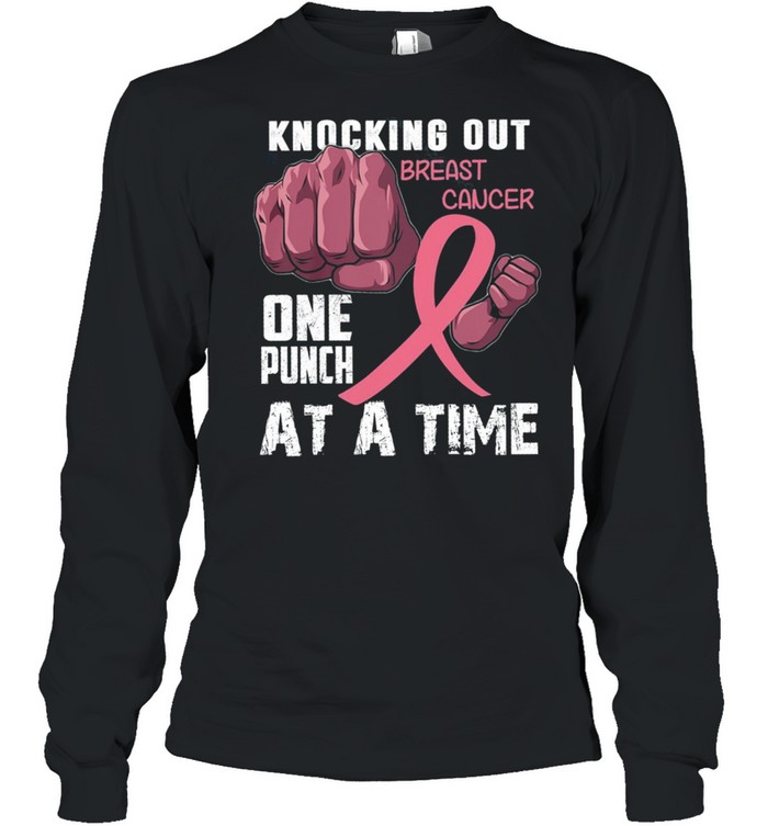 Knocking Out Breast Cancer One Punch At A Time shirt Long Sleeved T-shirt