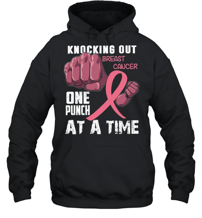 Knocking Out Breast Cancer One Punch At A Time shirt Unisex Hoodie