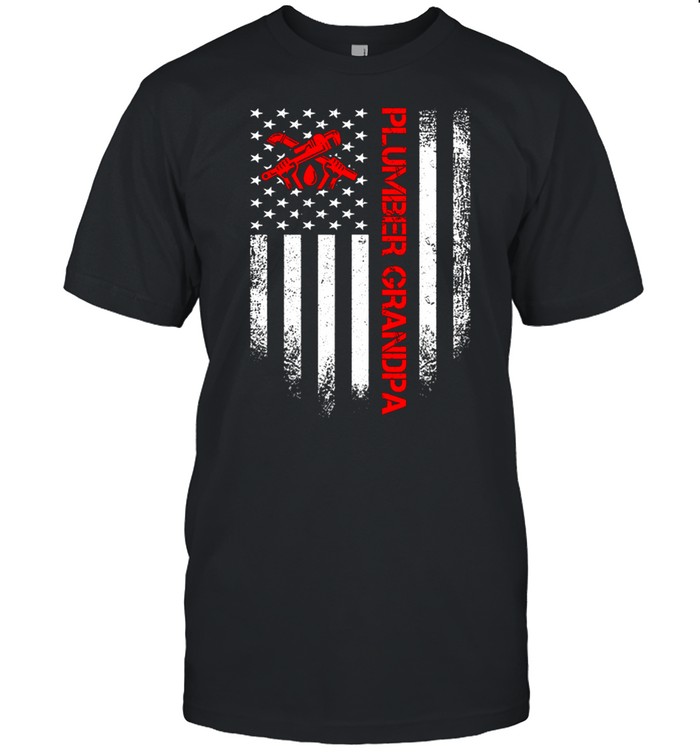 Plumber Grandpa With American Flag shirt Classic Men's T-shirt