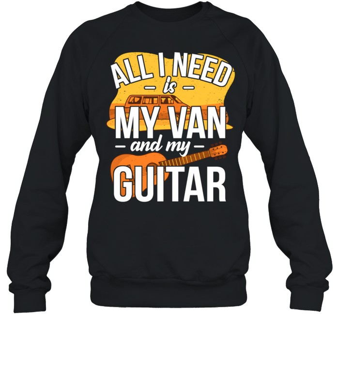 Vintage Camping Van Guitar Player Camper Guitarist shirt Unisex Sweatshirt