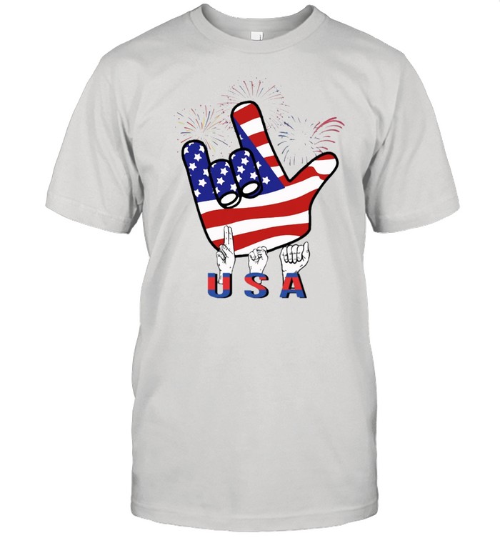 American sign language independence day shirt Classic Men's T-shirt