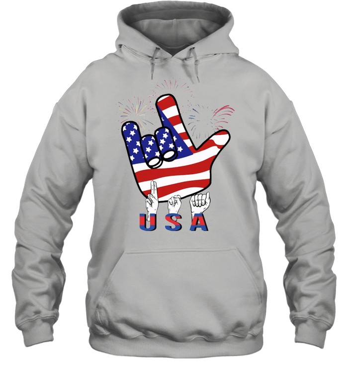 American sign language independence day shirt Unisex Hoodie