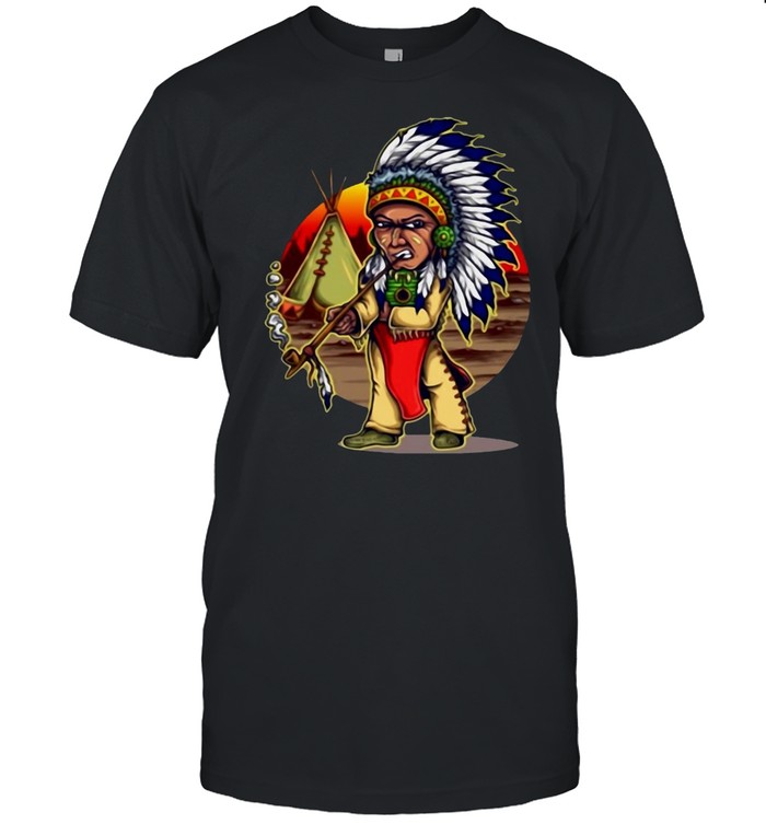 Grumpy Smoking Native American Chief Vintage American Indians Shirt