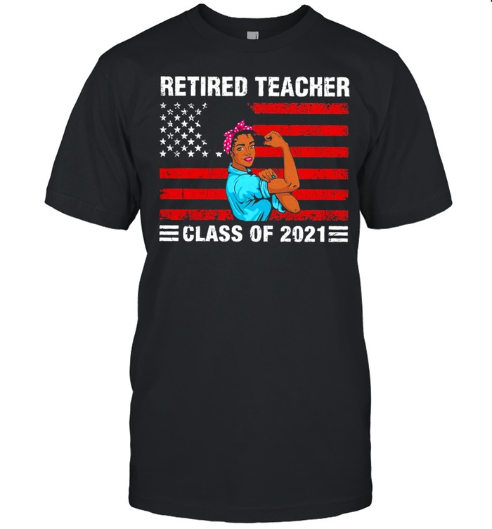 Retired teacher class of 2021 American flag shirt Classic Men's T-shirt