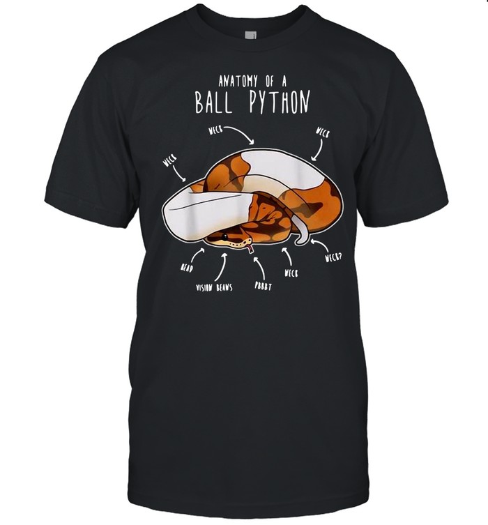 Anatomy of a Piebald Ball Python, Reptile Snake T-shirt