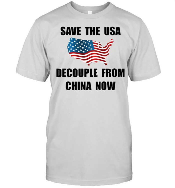 Save The USA Decouple From China Now American Flag T-shirt Classic Men's T-shirt