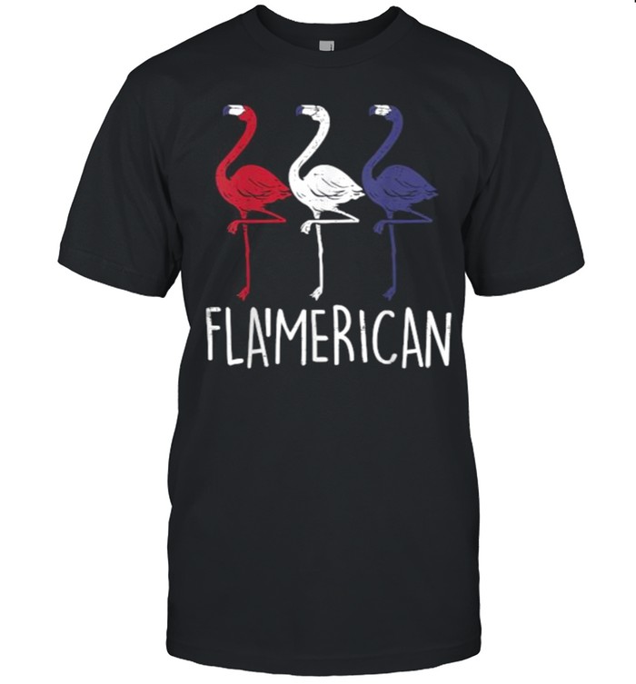 Flamerican Flamingo US American Flag 4th July T- Classic Men's T-shirt