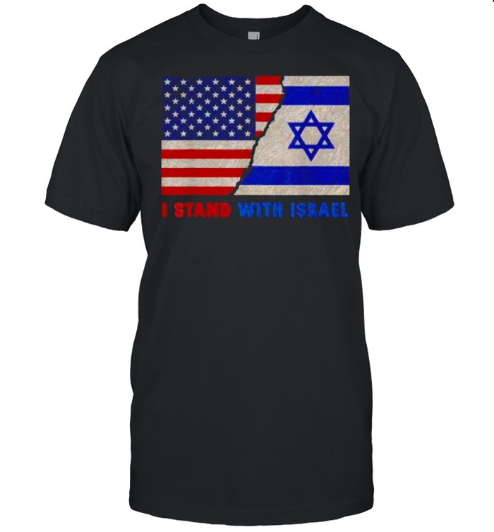 I Stand With Israel Patriotic USA and Israel Flag T- Classic Men's T-shirt