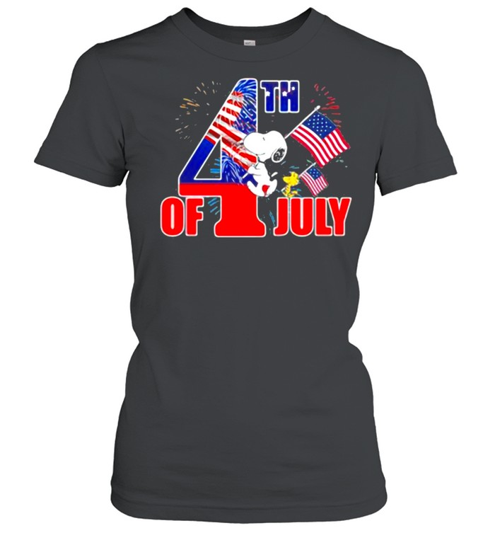 4th of July independence snoopy and woodstock shirt Classic Women's T-shirt