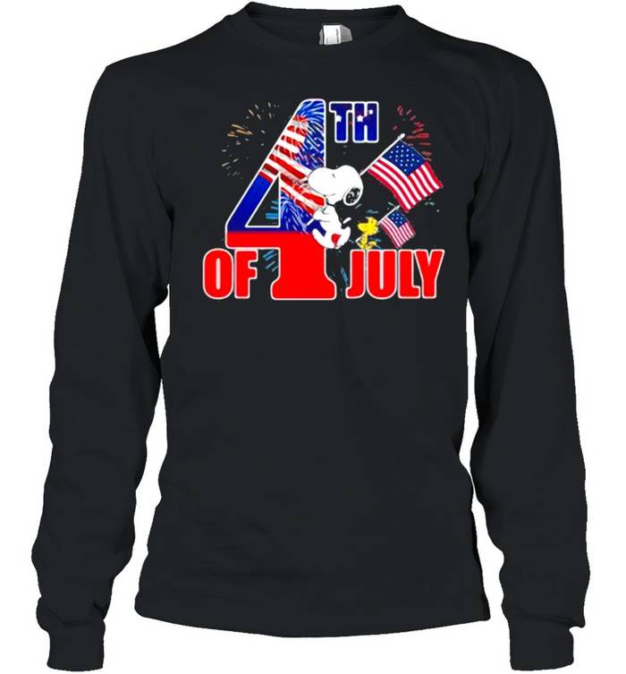 4th of July independence snoopy and woodstock shirt Long Sleeved T-shirt