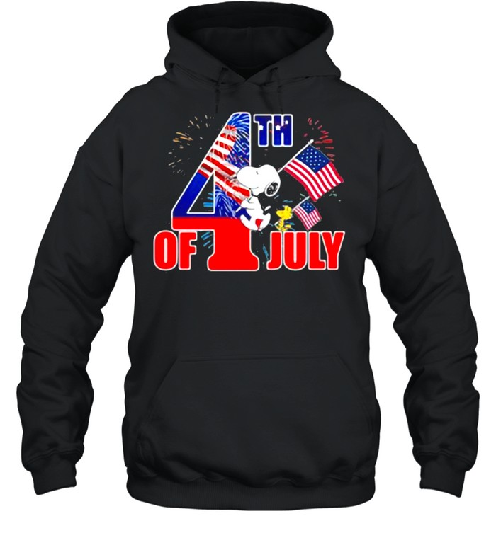 4th of July independence snoopy and woodstock shirt Unisex Hoodie