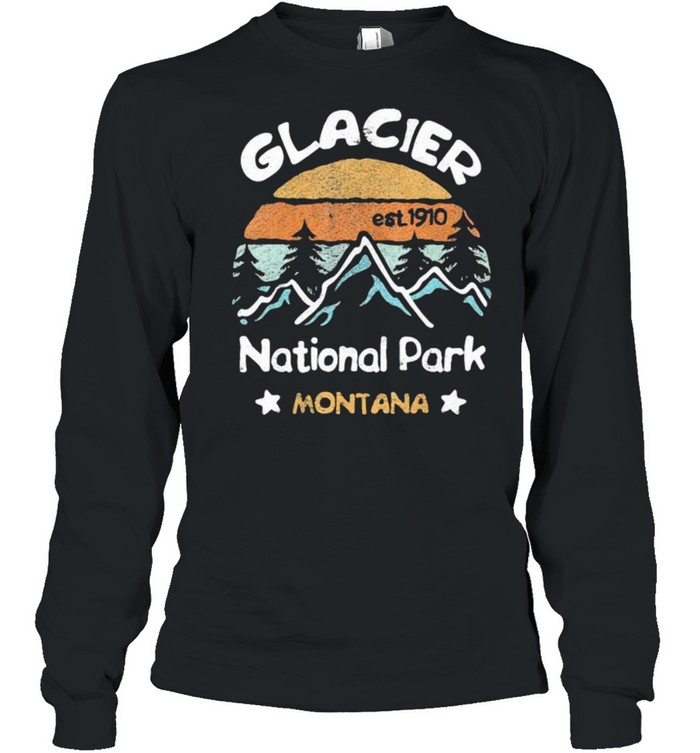 Glacier National Park Montana EST 1910 Vintage  Long Sleeved T-shirt