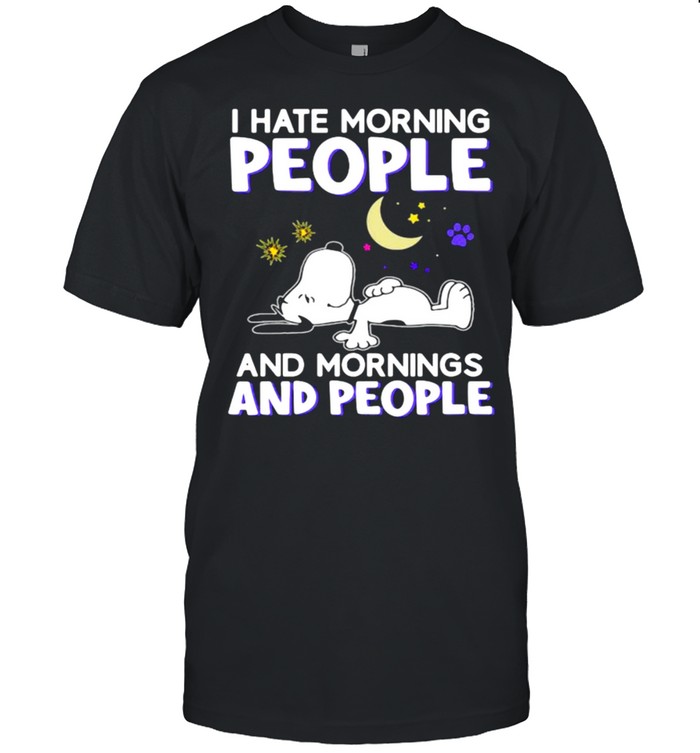 I hate morning people and mornings and people snoopy moon shirt Classic Men's T-shirt