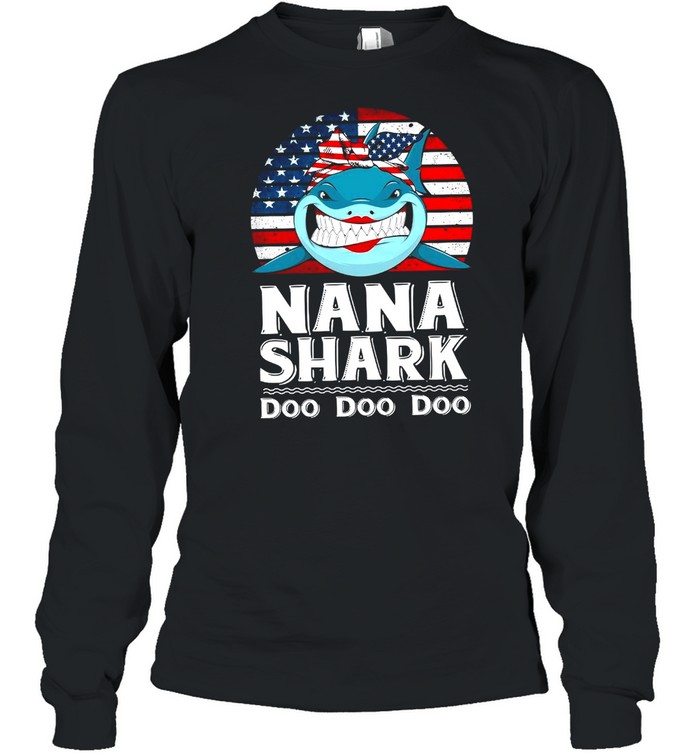 Nana Shark Doo Doo Doo shirt Long Sleeved T-shirt