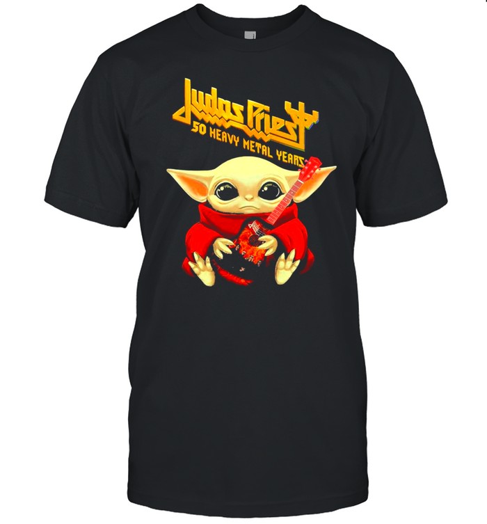 Star Wars Baby Yoda Hug Judas Priest 50 So Heavy Metal Years 2021 shirt Classic Men's T-shirt