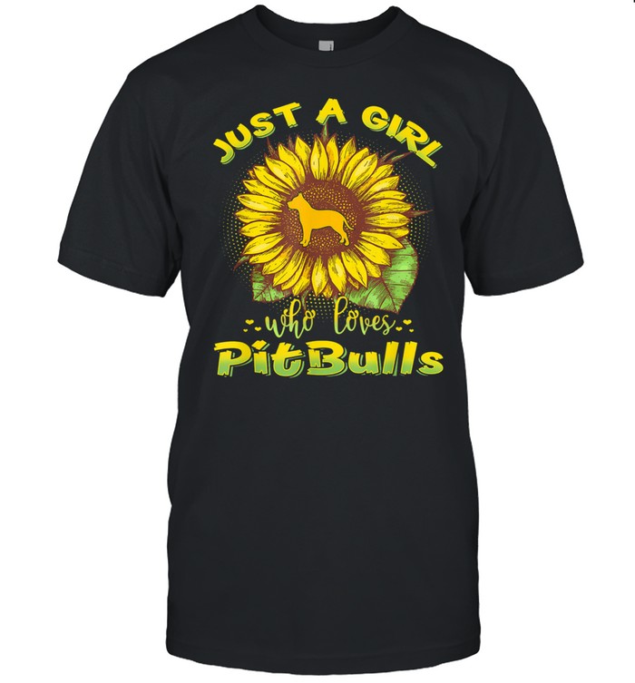 Sunflower just a girl who loves Pitbull shirt Classic Men's T-shirt