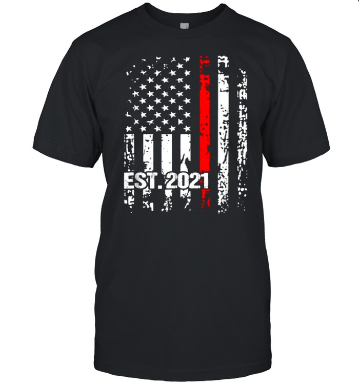Firefighter Graduation Fire Academy 2021 American Flag T-Shirt