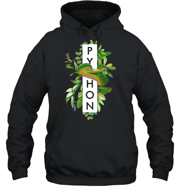 Green Tree Python Tropical Plant Print T-shirt Unisex Hoodie