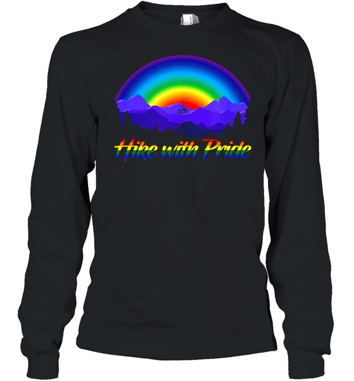 Hike With Pride Rainbow Sunset T-shirt Long Sleeved T-shirt