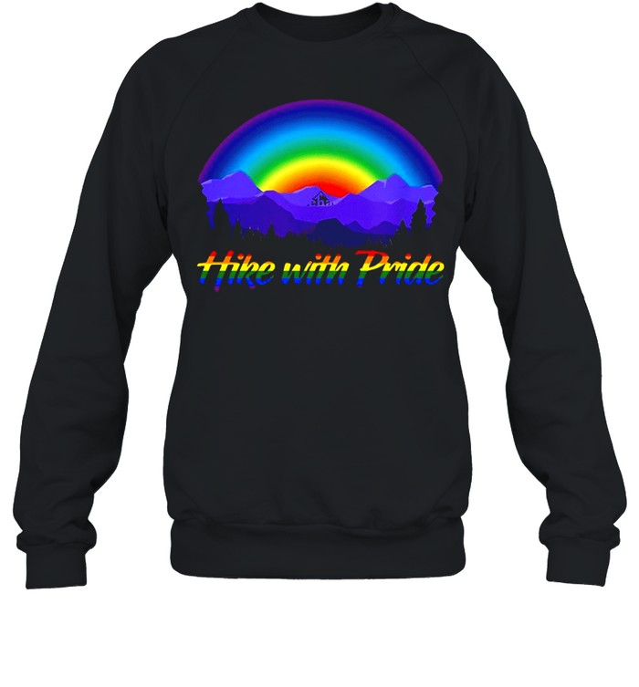 Hike With Pride Rainbow Sunset T-shirt Unisex Sweatshirt